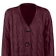 thumbnail image 4 of Chaquetas y abrigos casuales con capucha sin mangas para mujer, cárdigans de punto de color liso, suéteres holgados de manga larga con bolsillos y botones, abrigo, blusa de poliéster para mujer, 4 of 4