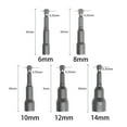 CPAN 5pcs 6mm14mm1/4inch Hex Shank impact Socket set for Nut