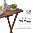 thumbnail image 3 of PJ Wood 5-Piece Wooden Folding Dining TV Tray Table Set with Storage Stand, Honey Oak, 3 of 7
