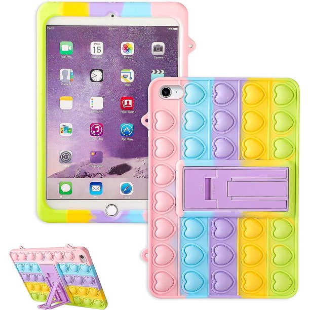 Funda de corazón de color para Ipad Air 2/ipad 6/pro 9,7 "dibujos animados divertidos Kawaii funda divertida de silicona bonita moda elegante diseño único Fidget para estuches para
