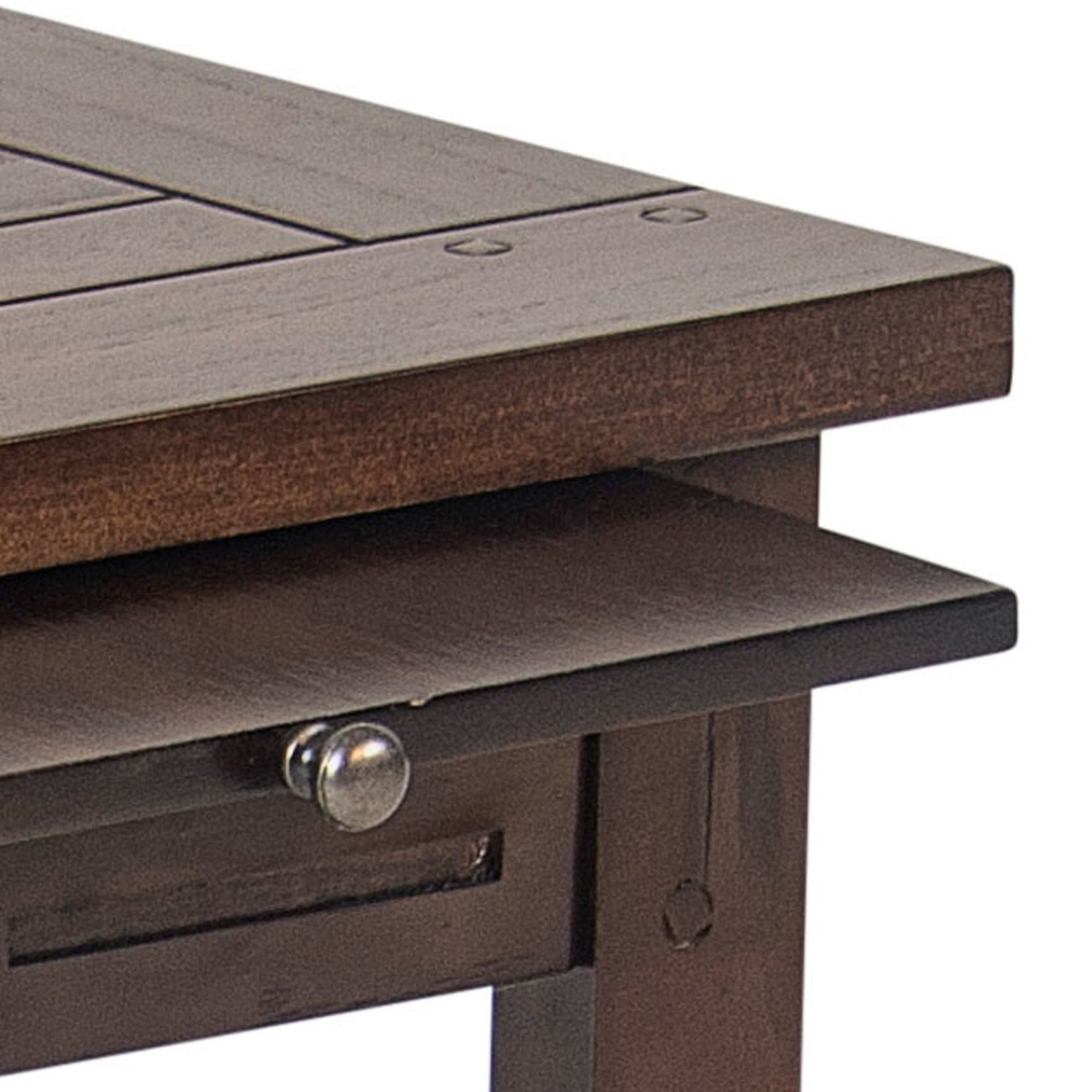 Steve Silver Crestline Transitional Indoor with Drawer Rectangle 26" Height End Table, Brown