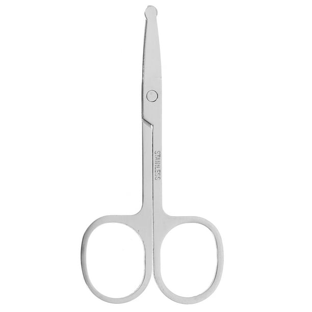 Tijeras de seguridad Vibrissa de acero inoxidable, recortadoras de vello nasal, tijeras para cejas