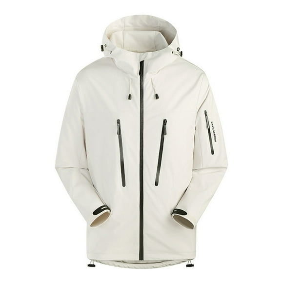EHQJNJ Men Jacket Winter Casual Men's Lightweight Hooded Rain Jacket Outdoor Raincoat Jacket for Hiking Travel Casual Jackets for Men Fashion Insulated Jacket Mens