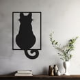 thumbnail image 3 of LaModaHome Cat Silhouette Metal Wall Art, Animal Love Themed Wall Decor, Perfect Christmas Gift, Elegant Home Accent with Cat Siluet PatternHome Decoration Gift -15.7"x26.8"/40x68cm, 3 of 5