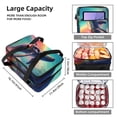 thumbnail image 3 of Whale Double Layered Insulated Lunch Bag with Two Compartments, Large Capacity, Refrigeration Capability - 7.1x11.4x16.1 inches - Hand Carry Meal Bag, 3 of 6