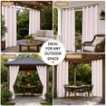 thumbnail image 6 of Bedliving Outdoor Curtains for Patio Waterproof, Light Pink White Stripe Grommet Curtains, Outside Drapes for Porch Gazebo Pergola Cabana, 2 Panels, 54" x 95", 6 of 6