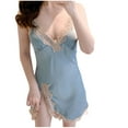 thumbnail image 3 of Zorckvet Womens Nightgowns Lace Silk Soft Pullover Sleepshirt for Women Short Sleeve, 3 of 4