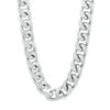 Men's 9.3mm Chunky Rhodium Plated Flat Cuban Link Curb Chain Necklace, 24 inches
