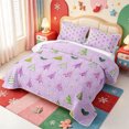 thumbnail image 3 of Manfei Colorful Pink Christmas Quilt Full,Winter Holiday Full Bedspread Sets,3 Pieces,1 Coverlet and 2 Pillowcases, 3 of 7