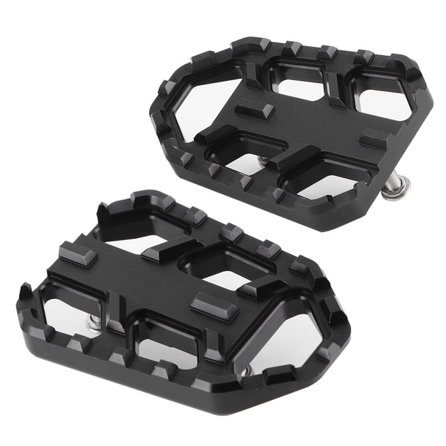 Foot Pegs, Antioxidation 2pcs/set Wide Footrest Rustproof Stylish Appearance High Strength For Motorbike Black,