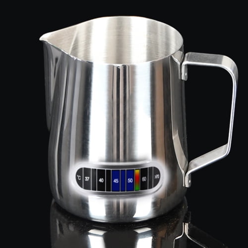 Steaming Pitchers Stainless Steel Milk Coffee Cappuccino Latte Art Barista Steam Pitchers Milk Jug Cup with Decorating Art Pen 600ml 20oz Blue Milk Frothing Pitcher