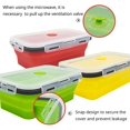 thumbnail image 4 of 1PCS Rectangle Foldable Silicone Lunch Box Refrigerator Microwave Oven Lunch Box Storage Boxes Outdoor Food Taper Lonchera grey pink 1, 4 of 6