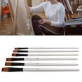 thumbnail image 4 of Paintbrush 6Pcs Pearl Nylon Hair Handle Brush Short Paint Brushes Set Two Color Solid Wood Paintbrush Sets, 4 of 8