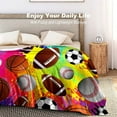 thumbnail image 4 of Soccer Blanket Ultra Soft Flannel Baseball Basketball Football Throw Blanket for Sport Fans Kids Adults Gifts 50"X40", 4 of 6