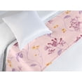 thumbnail image 3 of Nature Bed Runner, Floral Theme Colorful Tropical-Like Flowers and Leaves Illustration, Decorative Accent Bedding Scarf for Hotels Homes & Guest Rooms, Twin, Dried Rose and Earth Yellow, by Ambesonne, 3 of 3