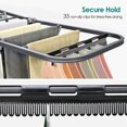 thumbnail image 4 of Clothes Drying Rack with Wheels, Foldable Metal Laundry Rack with 33 Sock Clips, Space-Saving Free-Standing Airer with Dual Height-Adjustable Wings, Grey, 4 of 9