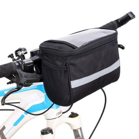 Bicycle Front Handlebar Bag Cycling Basket Carrier Pannier Frame Tube Bag Water Bag Bottle Cycling Pouch Front (Best Bike Panniers For Commuting Laptop)