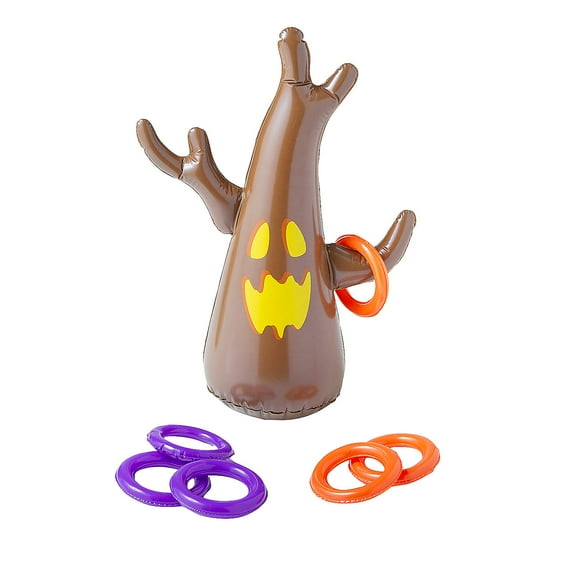 21 3/4" x 30 1/4" Halloween Inflatable Haunted Tree Ring Toss Game Set