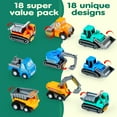 thumbnail image 5 of Joyfy 18 Pcs Toy Cars for kids, Friction Pull Back Play Car Vehicle Party Favors, Mini Excavator Toy Trucks for Boys 2 3 4 5 6 Years Old, 5 of 8