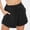 *Black, variant on ClodeEU Women's Solid Color Drawstring Elastic Waist Knee Length Shorts ,Casual Summer Bermuda Pants Gray,Womens Plus XL