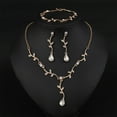 thumbnail image 4 of HomeDM 3Pcs Valentine's Day Gift Alloy Jewelry Sets for Bride Bridesmaid Women Necklace Earrings Bracelet Wedding Ornament for Gift, 4 of 6