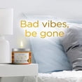 thumbnail image 6 of MAGNIFICENT 101 Affirmations Sage, Cedar, Palo Santo, Sprinkle of sage Leaves Smudge Candle for House Energy Cleansing, Banishes Negative Energy - Soy Wax Tin Candle (I Align with Abundance), 6 of 7