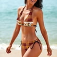 thumbnail image 6 of Halloween Autumn Fall Leaves Pumpkin Women's Bikini V Neck Swimsuit Set 2 Piece Over Size Bathing Suit Side Triangle Bathing Suit, 6 of 9