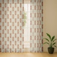 thumbnail image 5 of Vargottam Geometric Design Sheer Georgette Curtains for Windows & Small Doors Set of 2 Panels, 72" Long, Grommet Top, Printed Light Filtering Drapes for Living Room or Study, 5 of 9