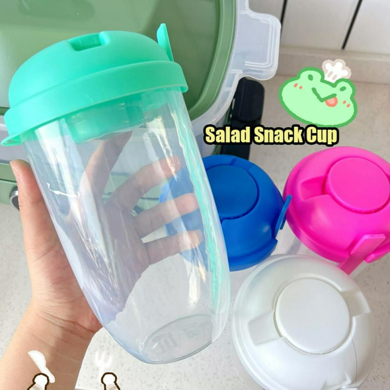 Salad Cup Shaker Fork Travel Cup Reusable Meal w/Lid Fork