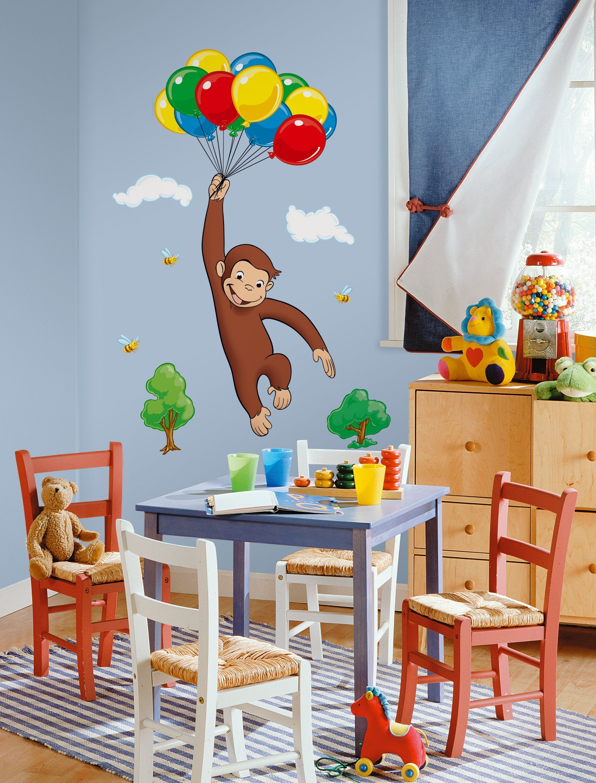 RoomMates - Adesivi Da Parete Rimovibili Curious George Storybook - 22 Pezzi Per Cameretta, Dimensioni Variabili, Facili Da Applicare - 6