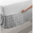 thumbnail image 2 of Abstract Bed Skirt, Ornamental Shapes Round Squares and Circles Geometric Layout in Greyscale, Elastic Bedskirt Dust Ruffle Wrap Around for Bedding Decor, 4 Sizes, Grey and White, by Ambesonne, 2 of 2