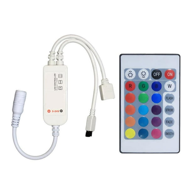 Bewildely Control remoto IR de 24 teclas, controlador RGB inteligente colorido, controlador de luz Led WIFI para Hotel de fiesta en casa Iluminación y accesorios Bewildely HA017223-00