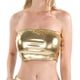thumbnail image 1 of Brasier bandeau Rave con top de tubo corto sin tirantes metálico brillante para mujer, 1 of 3