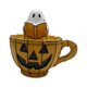 thumbnail image 2 of Lámpara de noche con forma de taza de calabaza de Halloween, lámpara de escritorio decorativa con lectura para repisa 12CM Sin boca, 2 of 9