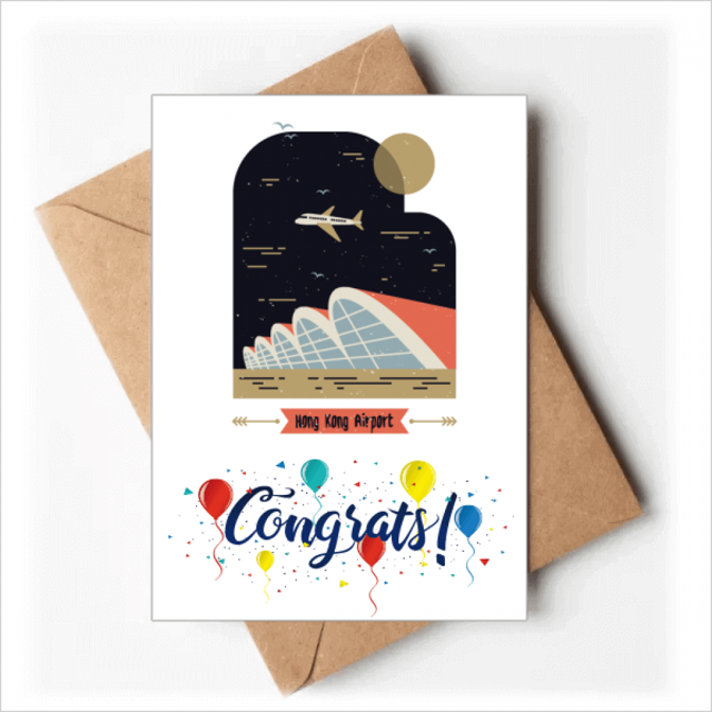 El aeropuerto internacional de Hong Kong Sobre de la Carta de felicitación de la tarjeta de matrimonio