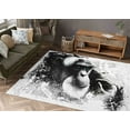 thumbnail image 4 of Abstract Monkey Rug, Large Rug, Personalized Rug, Blue Eyed Old Monkey Rug, Small Rug, Animal Rug, Step Rug, Custom Rug, Black and White Rug, 3.9'x5.9' - 120x180 cm, 4 of 8