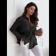 thumbnail image 4 of Blusa de Transparente con Botones para Mujer, Larga, Color Liso, con Diamantes Llamativos Negro L, 4 of 8