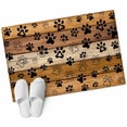 thumbnail image 2 of Area Rug 2 x 3 Ft, Yellow Brown Indoor Accent Bathroom Rugs for Kitchen/Laundry Room, Farmhouse Dog Paw Vintage Washable Non-Slip Runner Floor Mat for Entryway, Living Room, 2 of 7