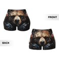 thumbnail image 5 of Fotbe Urban Bear With Headphones Seamless Shorts, Womens Workout Shorts High Waist Stretch Booty Short for Gym/Yoga/Running/Biking-X-Large, 5 of 9
