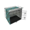 thumbnail image 6 of Floral Dog Crate Cover, Meadow Foliage Plants Petals Essence Blossoming Spring Growth Pattern, Easy to Use Pet Kennel Cover Small Dogs Puppies Kittens, 7 Sizes, Dark Teal and Pale Orange, by Ambesonne, 6 of 6