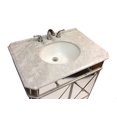 thumbnail image 3 of Benton Collection 30" Gold Trim Mirrored Bathroom Vanity with Italian Carrara Top, 3 of 3