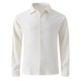 thumbnail image 1 of pstuiky camisa de manga larga para hombre, Camisa de hombre con botones y solapa de color liso y manga larga Tops de talla grande para hombre xxxl, 1 of 8