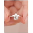 thumbnail image 2 of Exquisite 2 Carat Lab Created Moissanite Engagement Rings for Women Pear Cut D Color VVS1 925 Sterling Silver Diamond Rings Ideal Choice for Couple Parties Date Travel, 2 of 8