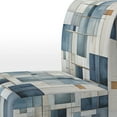 thumbnail image 4 of Designart "Blue Grey Line Art modern Geometrics I" Blue Modern Upholstered Accent Chair - Modern Arm Chair For Living Room, 4 of 5
