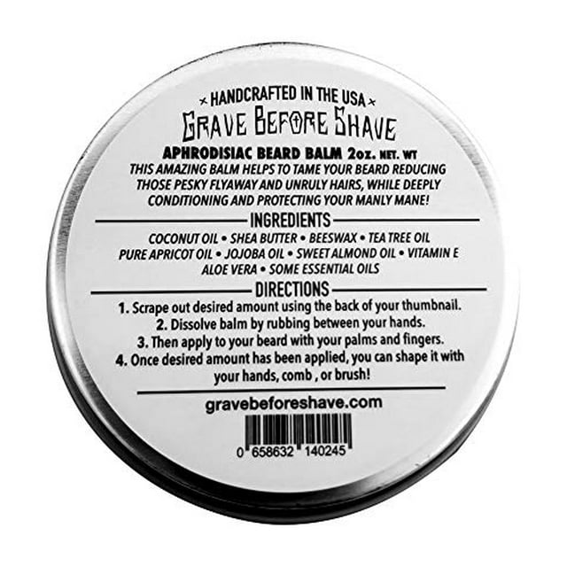GRAVE Baume à Barbe Parfumé Cuir/bois de Cèdre avant Rasage (Boîte de 2 oz)
