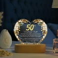 thumbnail image 2 of Custom 50th Anniversary Lamp Wooden Base, Golden Wedding Gifts, 50 Year Anniversary Gifts For Parents, 50th Wedding Anniversary Gifts, 2 of 5