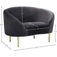 thumbnail image 3 of Meridian Furniture Ritz Grey Velvet Accent Chair, 3 of 8