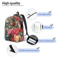 thumbnail image 4 of Naloa Butterflies In Blooming Garden Canvas Backpack for Men Women Rucksack Casual Travel Daypack College Tote Satchel Bookbag for Teens-Medium, 4 of 7