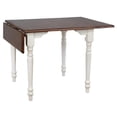 thumbnail image 6 of Andrews 3Pc 48" Rectangle Drop Leaf Dining Set Antique White/Chestnut Brown Wood, 6 of 8