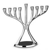 Rite Lite 8.5" Hanukkah Polished Modern Menorah - Silver